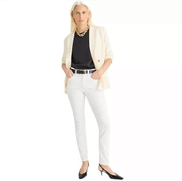 J Crew 9 Inch toothpick jean in white wash Womens Size ‎ 26 Petite - Picture 1 of 9
